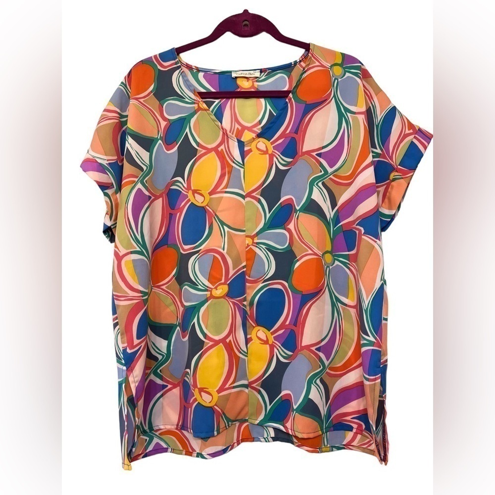 Cotton Bleu Gina v neck top size Medium